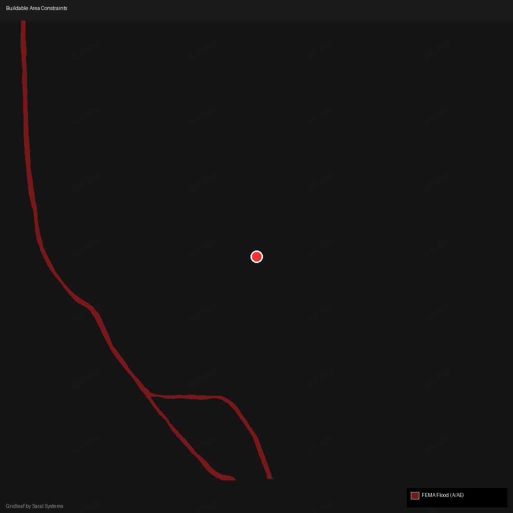 Constraints overlay map showing flood zones and environmental features