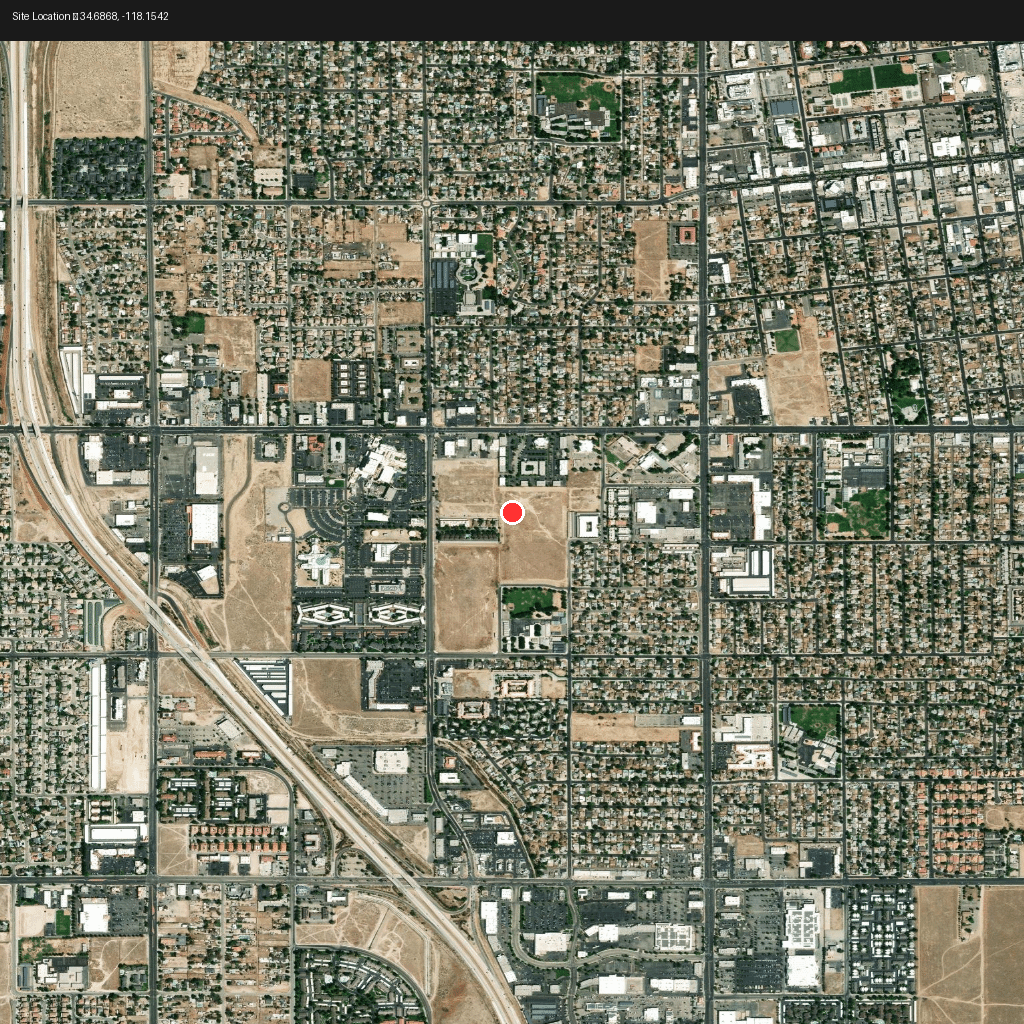 Satellite view of Lancaster solar site